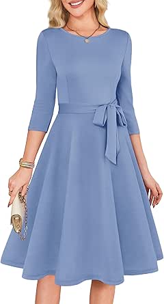 RUMIA-ს ქალის კოქტეილის კაბები 3/4 სახელოებიანი ვინტაჟური საქორწილო კაბა სტუმრისთვის (XS-3XL)